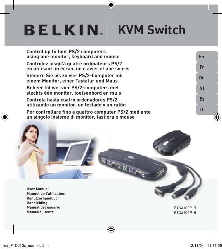 Notice BELKIN SWITCH KVM À 4 PORTS #F1DJ104PF - Trouver Une Solution à ...